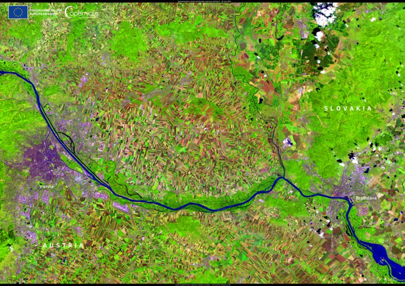 Sentinel-2 Copernicus tarımsal uydu görüntüsü